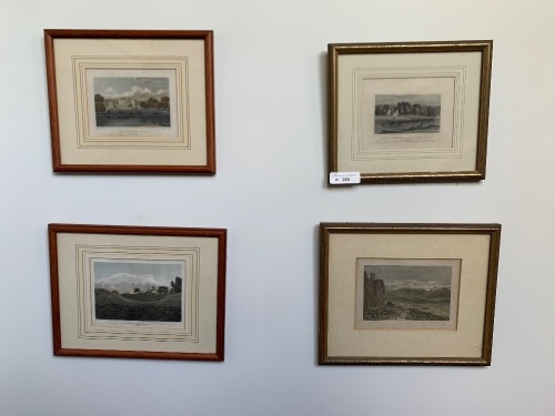 4 Framed Antique Lithographs of British Scenes