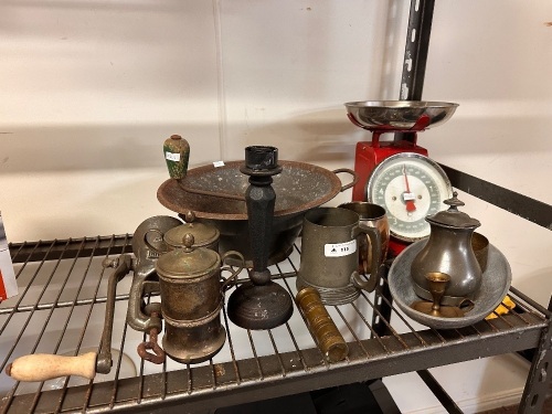 Large Lot of Steel Items and Scales