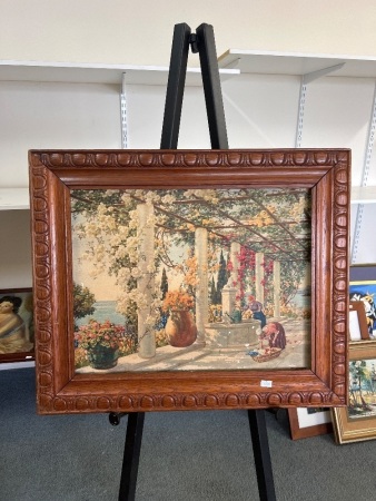 Vintage Framed Print of Classical Garden Scene