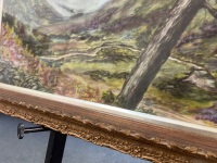 Framed Lanscape Artwork featuring Canyon and Mountains - 2