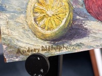 Still Life of Fruit Bowl Oil on Board by Audrey Biddulph - Signed - 2