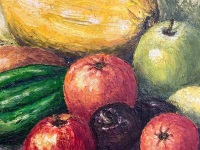 Still Life of Fruit Bowl Oil on Board by Audrey Biddulph - Signed - 3