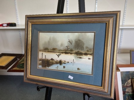 Framed Watercolour 'Walter's Pond' - Unsure of Signiature