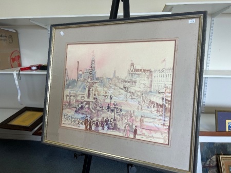 Framed Print Depicting Charing Cross Featuring the Alexandra Fountain
