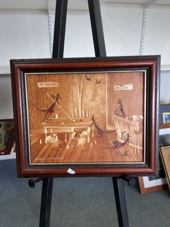Framed 'A Night on the Hops' Wood Art by Peter Browne