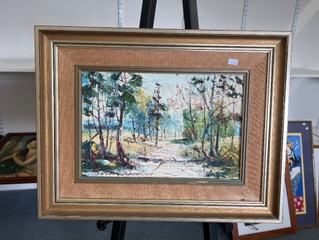 Framed Oil on Board by Eric Wisson 'Scattered Gold'