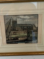 5 Antique Framed Lithogrpahs of British Scenes and Falcon - 4