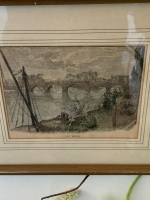 5 Antique Framed Lithogrpahs of British Scenes and Falcon - 5