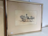 Framed Watercolour of Byron Bay by a Ingles and Framed 'Vege Man' by Ken Farron - 4