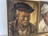 3 x Bali Oil Paintings on Board - Signed - 4