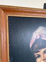 Oil on Board Featuring Smiling Woman Holding Cherries - 3