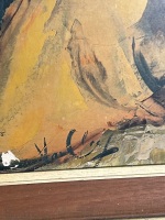 Oil on Board Featuring Woman Practicing Weaving Art - Signed - 3