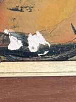 Oil on Board Featuring Woman Practicing Weaving Art - Signed - 4