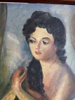 Oil on Board Featuring Woman by M.Prior - 2