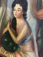 Oil on Board Featuring Woman by M.Prior - 3