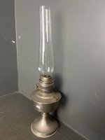 Super Aladdin British Made nickel kerosene table lamp - 2