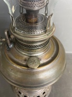 Bradley Hubbard B and H nickel oil lamp pierced base - 5
