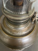 Bradley Hubbard B and H nickel oil lamp pierced base - 6
