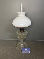 Hinks Son Birmingham oil lamp cut glass milk shade