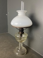 Hinks Son Birmingham oil lamp cut glass milk shade - 2