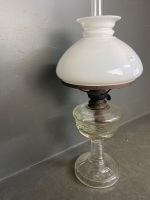 Hinks Son Birmingham oil lamp cut glass milk shade - 3