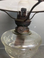 Hinks Son Birmingham oil lamp cut glass milk shade - 5
