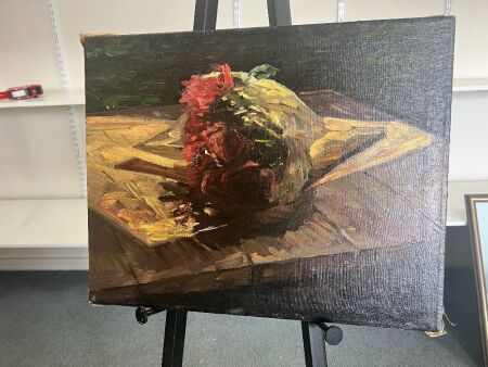 Landscape Artwork Featuring a Bundle of Roses - Acrylic or Oil