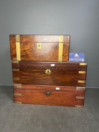 3 antique writing slopes