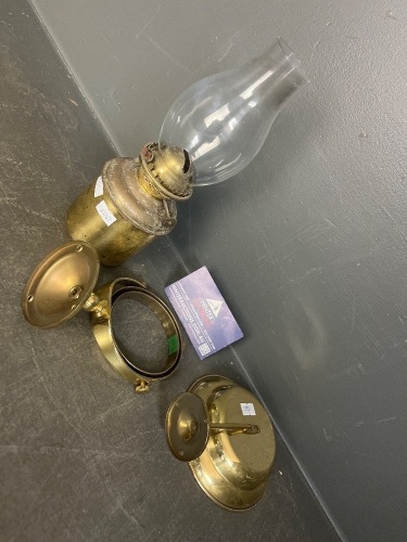 Holland DRP brass bulkhead oil lamp wall fittings
