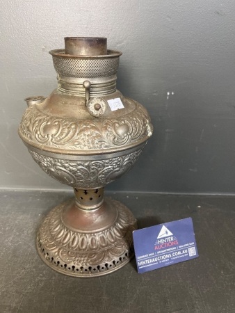 Juno Lamp USA embossed centre draft oil lamp