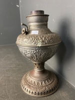 Juno Lamp USA embossed centre draft oil lamp - 2