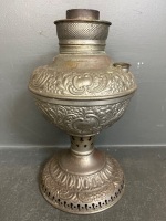 Juno Lamp USA embossed centre draft oil lamp - 5