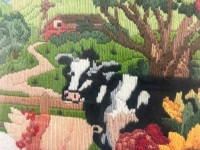 Landscape Handmade Tapestry Artwork Featuring Farm Animals - 3
