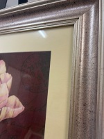 Framed Print Featuring Flower on Red Background - 3