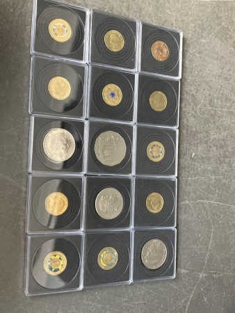11 Mixed Coloured Coins