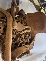 Assorted Lot of Leather Equestrian Blinkers and Harness Chain - 2