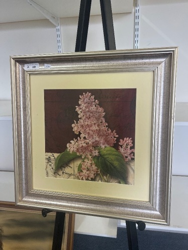 Square Framed Print of a Flower on Red Background