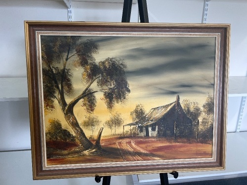 Oil on Board Framed Landscape of Australian Scene