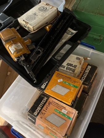 Stanley Bostitch Pneumatic Angled Finish Nailer with Assorted Finishing Nails