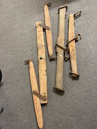 3 x Wooden Vintage Spreader Bars