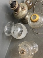 Box lot oil lamp fonts globe and shade ring - 3