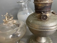 Box lot oil lamp fonts globe and shade ring - 4