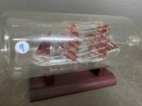 HMS Discovery ship in bottle on stand - 3