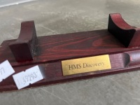 HMS Discovery ship in bottle on stand - 4