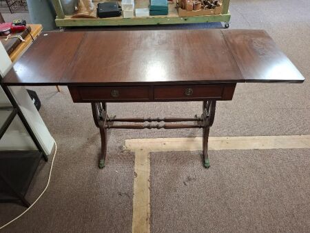 Dark Wood Drop Leaf Side Table