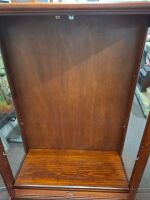 Mahogany display cabinet with double glass doors and lower drawers - 2