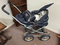 Lot of Miniature Garden Ornament Chairs - Incs Blue Dolls Pram - 5