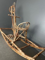 Rattan wicker child rocking horse - 2
