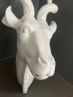 White solid plastic antelope wall bust - 3