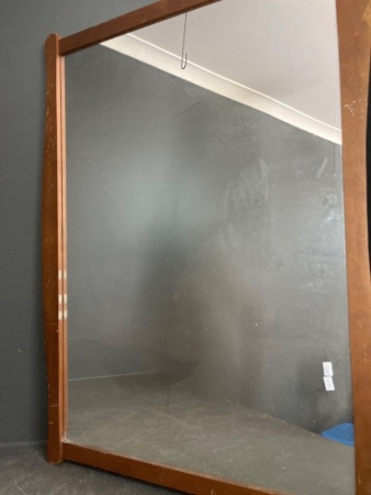 Timber framed wall mirrors shaped sides